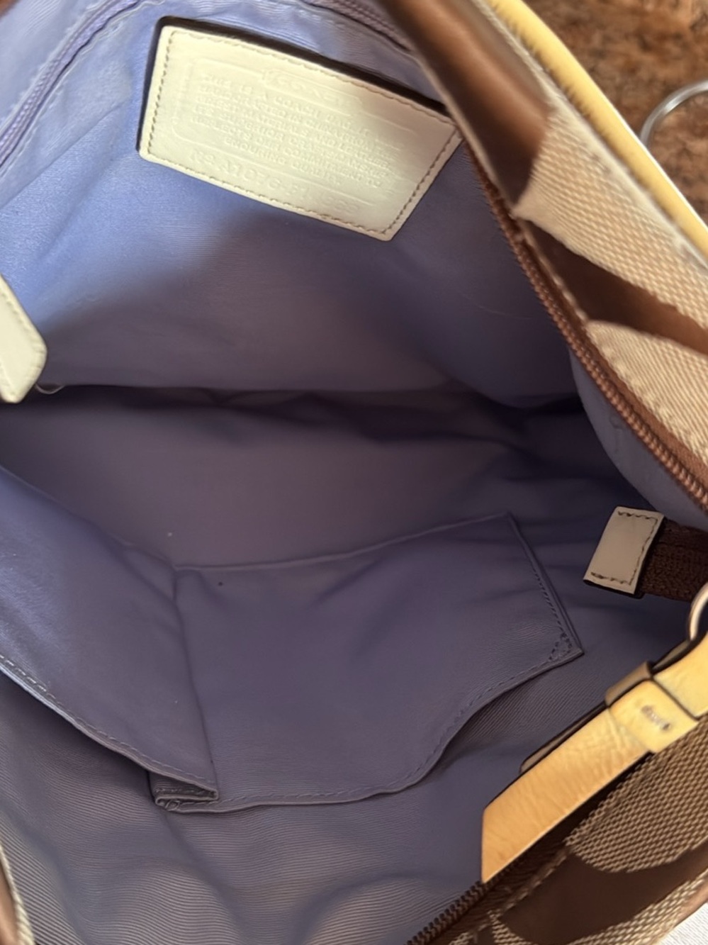 Coach Brown and Tan Signature Crossbody Bag - Picture 4 of 5